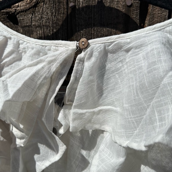 NWT Free People Zuri Ruffle Blouse in Ivory - Picture 14 of 16
